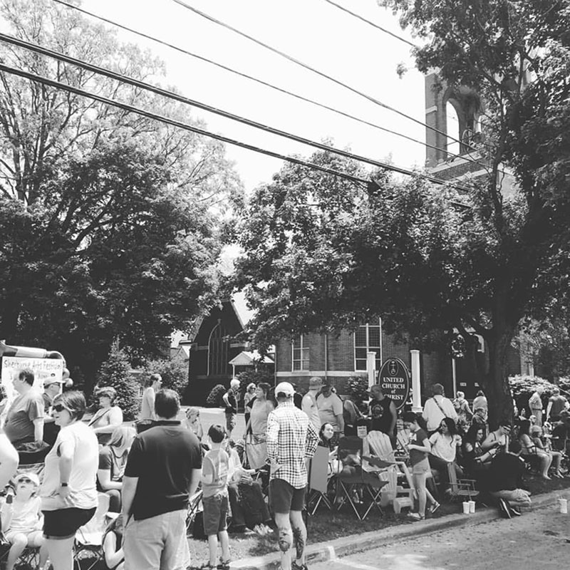 Crowd waiting to watch Pageant of the Bands